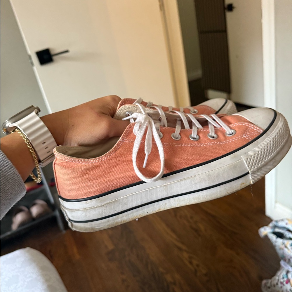 Converse Coral Canvas Sneakers
